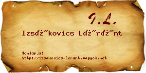 Izsákovics Lóránt névjegykártya